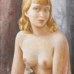 Oljemålning, Rudolf Gowenius (1896-1960), modell, 45x36